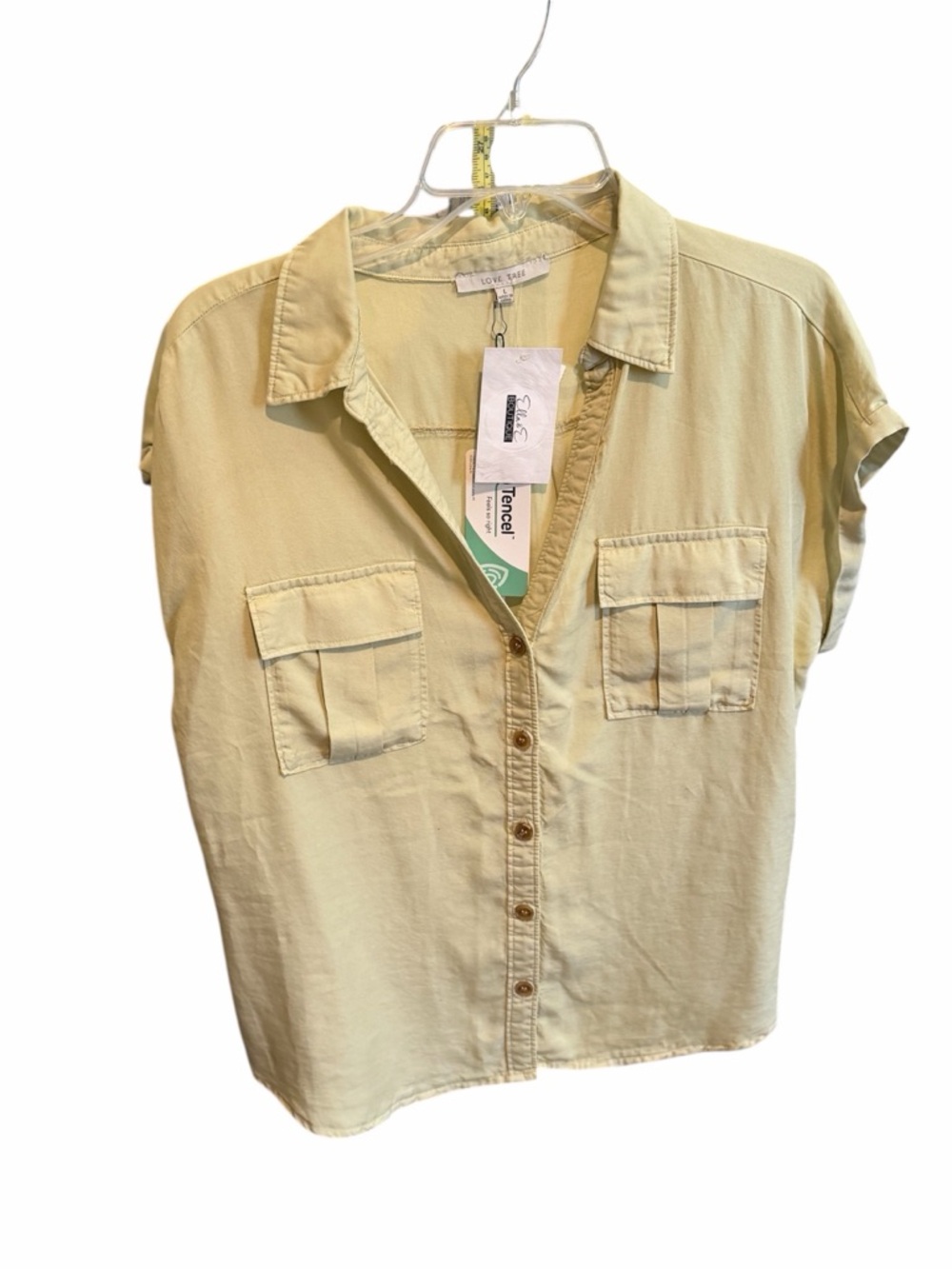 Love Tree Light Green Button Down Blouse- NWT